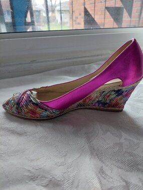 Ron White Ellary Wedge Sandals Size 36.5/US 6 Pink Made In Italy